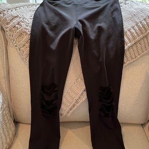 Mono B Black Leggings with Cut-Out Details